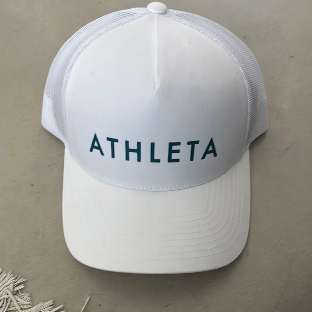 New ATHLETA Trucker Hat Cap, white